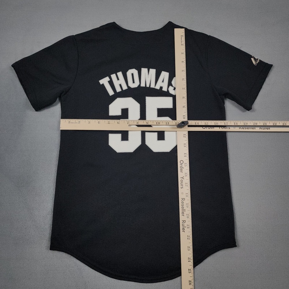 Vintage Majestic Chicago White Sox Frank Thomas 35 Jersey Youth L Black MLB - Picture 9 of 13